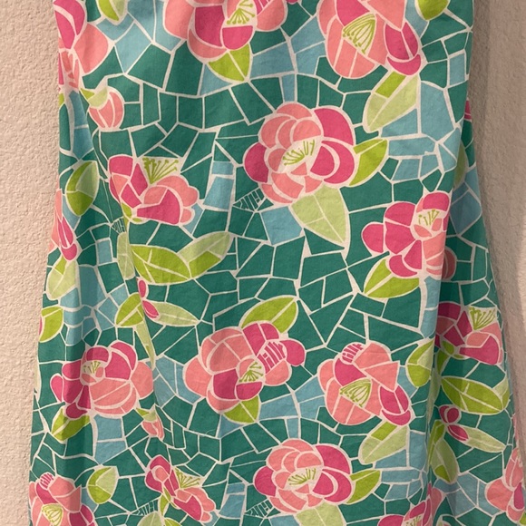 Lilly Pulitzer White Label Candy Halter Dress in Tile Green Cote D Azur - Picture 2 of 5